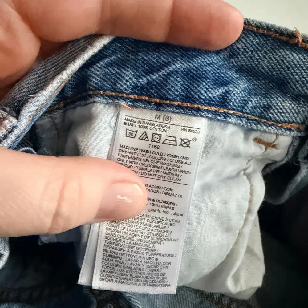 Old Navy Girls Distressed Light Wash Jean Skirt Size 8